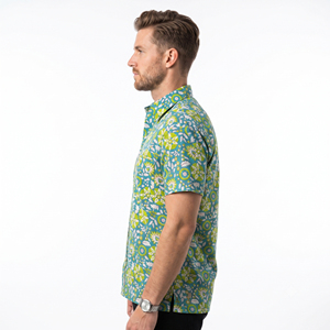 Camisa Casual de Algodón con Estampado Floral de Manga Corta para Hombre, Cuello Camisero, Estilo Veraniego - Product Image 2