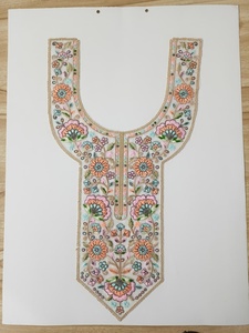 Designer Embroidered <b>Sew</b>-<b>On</b> Neck <b>Patches</b> | Fancy Orgenza Neckline Applique for Women's Apparel - Product Image 6