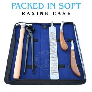 Kit de Herramientas para Herrador con Cuchillo Curvo para Pezuñas, Cuchillo para Pezuñas con Hoja en D, Alicates Negros para Pezuñas, Lima de Doble Cara para Recortar y Martillo de Empuje - Product Image 6