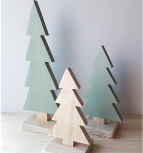 <b>Wood</b> Display Christmas Tree Set <b>Wood</b> Table Decoration Gift for Woodland <b>Nursery</b> Minimalist Children's Room Festival <b>Decor</b> - Product Image 2