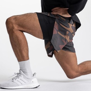 <b>Men</b>’s 2-in-1 Running/GYM <b>Short</b> With Inner <b>Compression</b> Layer + Outer Sublimation Printed Shell (Camo), Designed For Performance - Product Image 1