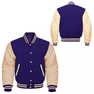 Chaqueta Varsity de Béisbol con Mangas de Cuero, Chaqueta Bomber Varsity Letterman, Chaqueta Varsity de Béisbol de PU, Chaqueta Casual para Hombre - Product Image 6