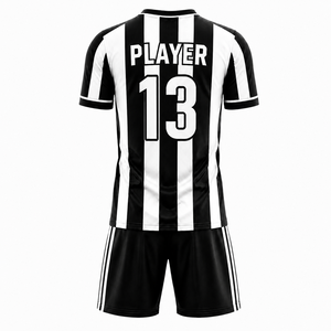 Wholesale Men's Adult Football Uniform Black <b>Soccer</b> Kit Custom Logo Sublimation Jersey and Shorts Set for Training Matches - Product Image 2