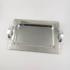 Wholesales Stainless Steel Serving <b>Tray</b> Set Arabic Gold Metal <b>Tray</b> For Royal Dinner Decorative Food Grade <b>Storage</b> <b>Tray</b> - Product Image 2