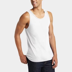 Camiseta sin mangas de algodón orgánico 100% acanalado, de alta calidad, sostenible, con cuello redondo y corte muscular, personalizada con estampado OEM para hombre, estilo streetwear de verano. - Product Image 1