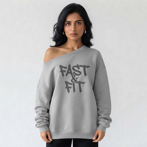 Wholesale Price Oversized Women <b>Sweatshirt</b> With Drop <b>Shoulder</b> Soft Fabric Slash neck Streetwear for Winter - Product Image 4