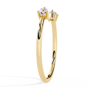 Bague minimaliste ouverte en or massif 14 carats pour femme, sertie d'un diamant taille ronde, idéale pour un cadeau, une demande en mariage, un anniversaire ou un mariage. - Product Image 3