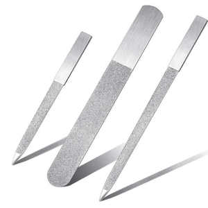 Lime à ongles double face en acier inoxydable de qualité supérieure, droite, durable, réutilisable, action de ponçage lisse, design confortable, grain 100/80 - Product Image 1