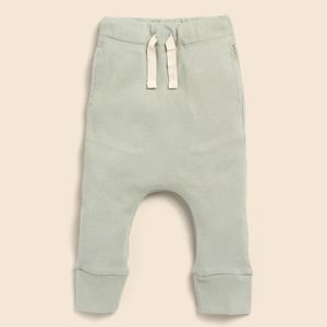 Premium Quality Organic Bamboo Elastane Drawstring Leggings Sage Baby Pants & Shorts - Product Image 1