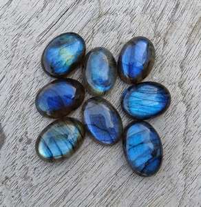 Cabochon en labradorite naturelle, ovale, pierre précieuse calibrée, dos plat, pierre non montée pour la création de bijoux - Product Image 5