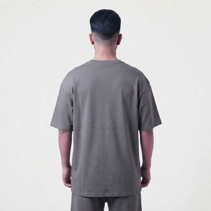 T-shirt Homme en Coton Uni de Haute Qualité, Grammage Lourd, Coupe Oversize, Personnalisable par Impression et Broderie, T-shirt Élégant Gris Anthracite - Product Image 3