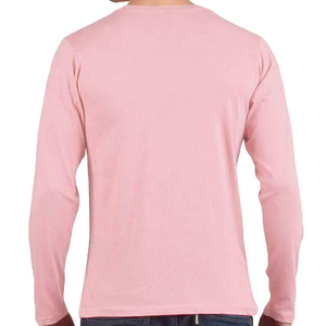 Camiseta de manga larga para hombre, azul marino con rayas blancas en contraste, cuello redondo, tejido de punto, corte casual para hombre - Product Image 4