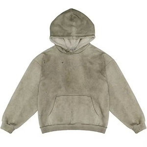 เสื้อฮู้ดดี้วินเทจทรงโอเวอร์ไซส์ ลุคทำสีซีดแบบแอซิดวอช ผ้าฝ้ายเฟรนช์เทอร์รี่หนา 500 GSM สไตล์สตรีทแวร์ ทรงบ็อกซี่ บิ๊กไซส์ พิมพ์ลายตามสั่ง - Product Image 2