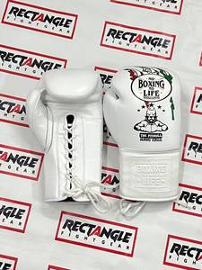 Gants de boxe professionnels de haute qualité en cuir, marque No Boxing No Life, impression personnalisée, équipement d'entraînement de combat No Boxing No Life - Product Image 6