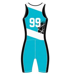 Maillot de compétition de course à rames turquoise et blanc pour homme, sans manches, uniforme de performance, singlet de course, personnalisable, vente en gros, sport d'équipe - Product Image 2