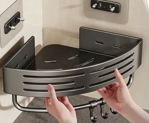 Estante de Esquina para Baño de Acero al Carbono Vietnamita, Organizador Triangular de Pared sin Perforaciones - Product Image 2