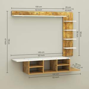 Meuble TV mural LED, support mural pour téléviseur, unité de divertissement TV, meuble TV pour salon, support pour décodeur - Product Image 2