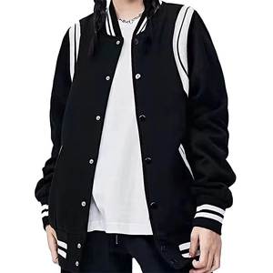 Custom Logo OEM Men's Hip Hop Style Varsity Jacket Stand Collar Chenille Patch Anti-Bacterial Breathable Windproof Eco-Friendly - Product Image 3