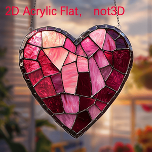 CIFbuy Acchiappasole a Cuore in Acrilico Stile Vetro Colorato, Decorazione da Appendere alla Finestra, Regalo per le Feste, Decorazione in Cristallo e Acchiappasole - Product Image 5