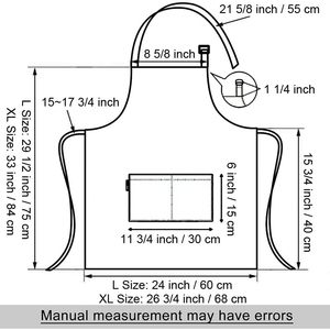 2025 Unisex <b>Leather</b> Bib <b>Apron</b> Adjustable Chef Cooking Waist Garden Waist with Pockets Cotton Canvas Material for Food Industry - Product Image 2