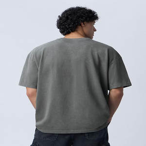 Venta al por mayor 220gsm personalizado hombres Camiseta 100% algodón de alta calidad de gran tamaño Jersey corto Puff Technics ordinario camiseta en blanco - Product Image 2