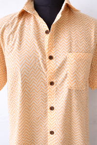 Chemise en coton unisexe imprimée à la main |   Chemise à manches courtes imprimée à la main |   Chemise artisanale faite à la main |   Mode éthique et durable - Product Image 3