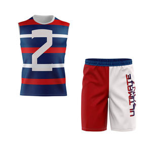 Conjunto de Uniforme de Fútbol Americano 7v7 Personalizado, Jersey y Pantalones Cortos Sublimados, Ligeros, Transpirables, de Secado Rápido, Anti-UV, Sin Mangas, Deportivos - Product Image 6
