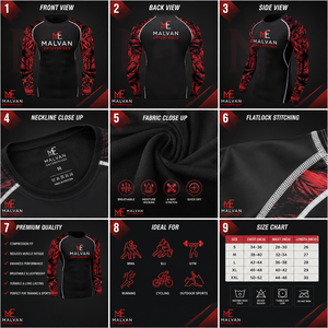 Camisetas de compresión personalizadas para grappling, MMA, Jiu Jitsu, No-Gi, UFC, manga larga, UPF50+, transpirables - Product Image 6
