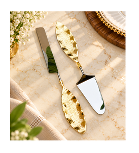 Stainless Steel <b>Butter</b> <b>Knife</b> And Cake Server Cutlery Set With Aluminium Handles Greatest Quality Cutlery Set In Bulk - Product Image 6