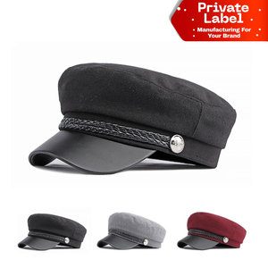 Gorra Fiddler de Cuero Genuino con Ribete, Gorra de Marinero Griega Vintage Premium, Gorra Fiddler de Tweed con Patrón a Cuadros, Estilo Retro Baker Boy Plano - Product Image 1