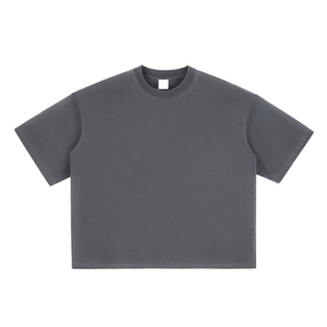 T-shirts à col rond de 260 grammes avec contraste bicolore et épaules tombantes en jersey de coton, style universitaire et club, coupe ample - Product Image 1