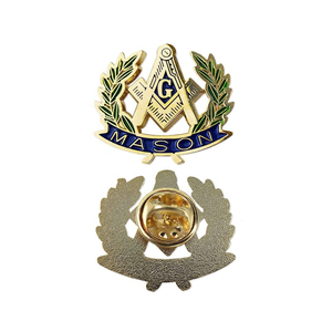 Factory Custom Logo Antique Plated Iron Metal Crafts Brass Lapel Pins for <b>Masonic</b> Anniversary Souvenirs and Promotional <b>Gifts</b> - Product Image 4