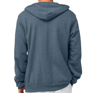 Men's Light Gray <b>Zip</b>-<b>Up</b> <b>Hoodie</b> Fleece Solid Casual Regular Fit 100% Cotton Autumn Wear Front Print Design <b>Hoodie</b> - Product Image 6