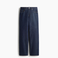 Bleecker Bayan Orta Bel Geniş Paça Kot Pantolon Rahat Bol Kesim Denim Günlük Vintage Moda Giyim Yazlık Düğmeli Düz Açık Renk %100