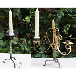 Vintage Metal Modelo 1 Portavelas Elegante Entrada Linterna & Tarro Titular - Product Image 3