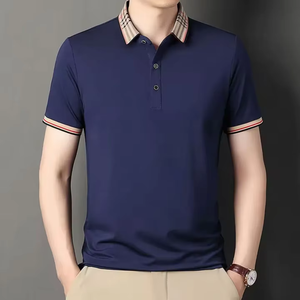 เสื้อโปโลผู้ชายผ้าฝ้ายคุณภาพสูง แขนสั้น กันยับ ระบายอากาศได้ดี - Product Image 2