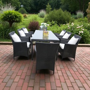 PRCF-010 Juego de Comedor para Exteriores de 7 Piezas, Resistente a la Intemperie, Sillas de Ratán PE, Muebles de Jardín Resistentes a los Rayos UV para Restaurante o Patio Trasero - Product Image 3