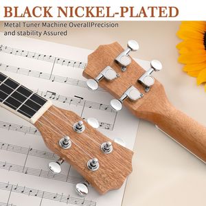 Ukulele da 23 pollici con corpo in mogano e tastiera in palissandro, include borsa in cotone, plettri (3) e chiave inglese - Accessori per strumenti musicali - Product Image 3