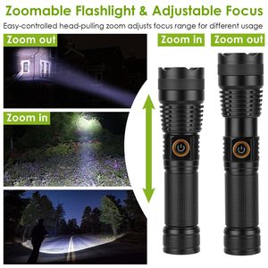 Linterna LED Táctica Recargable con Zoom, Linterna de Búsqueda - Product Image 4