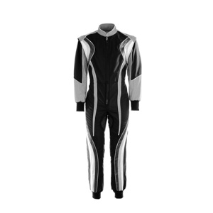 Combinaison de course moto pour homme à manches longues, noire et grise, coupe-vent, toutes saisons - Product Image 2