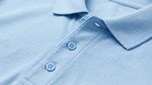 เสื้อโปโลผู้ชายสีฟ้าอ่อน แขนสั้น ทรงปกติ ผ้าถัก สีพื้น เสื้อลำลอง - Product Image 3