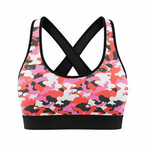 High Impact Women Seamless Sports Bra Geometric Print Yoga <b>Crop</b> <b>Top</b> Padded Breathable Gym Fitness Running Activewear Training - Product Image 6