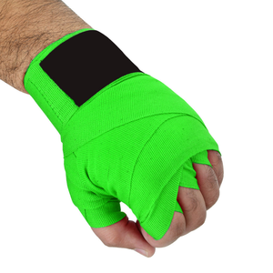 Vendas elásticas de boxeo de 5 m en verde neón, vendas profesionales de soporte para muñeca para entrenamiento de MMA y Muay Thai. - Product Image 3