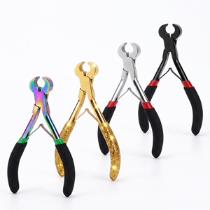Pince de décollement de kératine pour extensions capillaires à usage commercial intensif, coupe-adhésif à ressort en acier inoxydable à ouverture facile - Product Image 1
