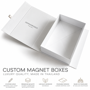 Custom <b>White</b> Matte Folding Gift <b>Box</b> with Magnetic Closure – Printed Logo, UV Printing & Gold Foil Stamping - Product Image 5