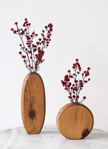 Vase à fleurs en bois artisanal au design tendance pour une décoration intérieure haut de gamme avec un design artistique unique et une surface lisse - Product Image 2