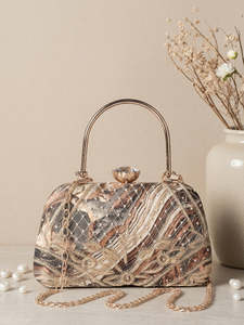 Floral Printed Embroidered Clutch Bag Women Designer Evening <b>Wedding</b> Party <b>Handbag</b> - Product Image 2