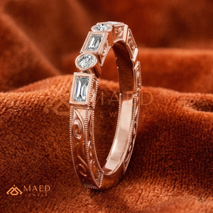 แหวนมอสซาไนต์ชุบทองคำขาว 18K สไตล์วินเทจ ทรงกลม สำหรับผู้หญิง ประดับขอบเพชร สำหรับงานแต่งงานและวันครบรอบ - Product Image 3