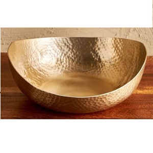 Corbeille à fruits en métal doré luxueuse, centre de table, récipient décoratif pour la cuisine et la restauration - Product Image 1