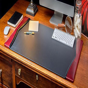 Burgundy Leather with Black Trim <b>Desk</b> <b>Pad</b> Executive <b>Desk</b> Surface Protector Luxury Leather Blotter for Writing Leather Blotters - Product Image 1